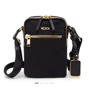 TUMI Black & Gold Persia Crossbody Bag